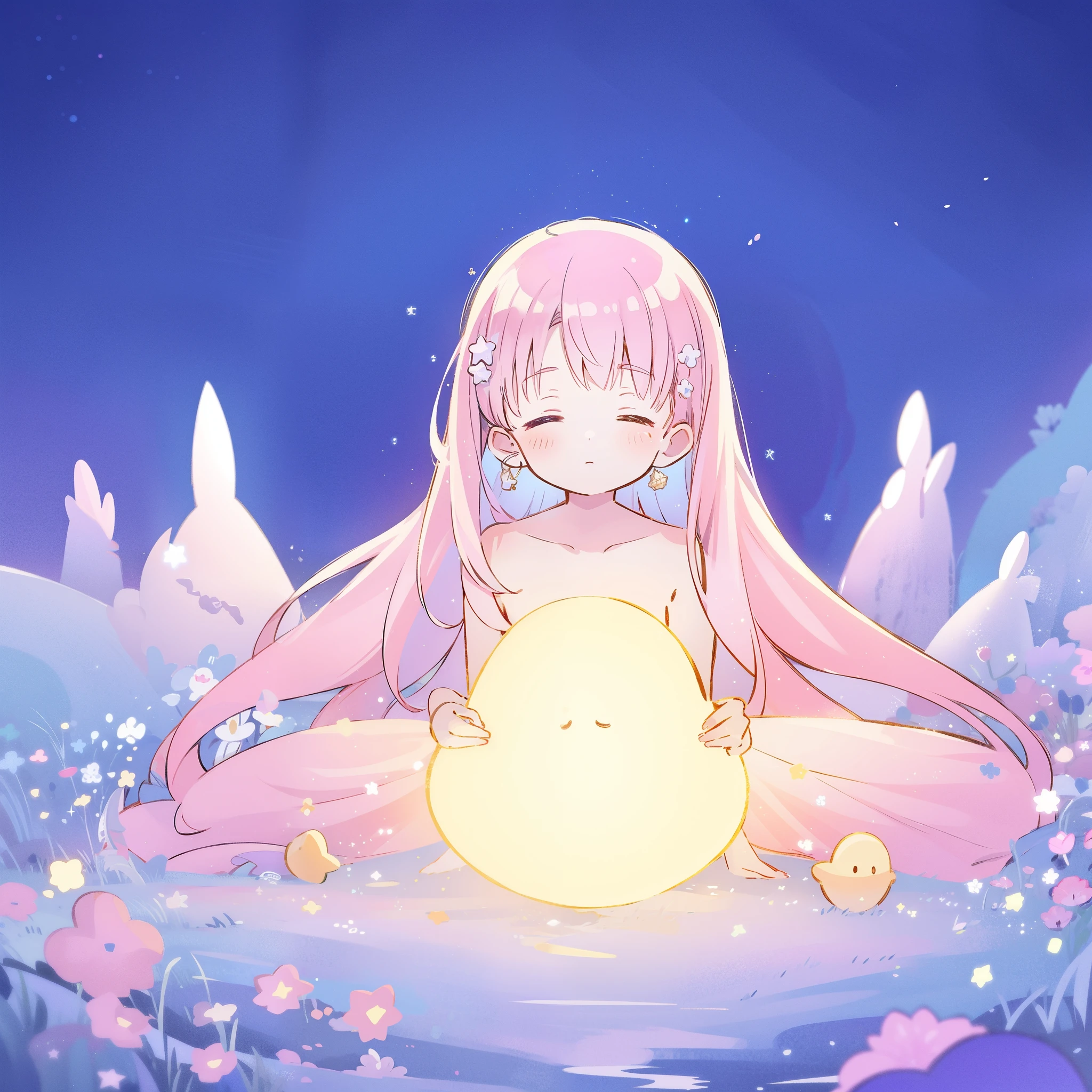 complex background, wishing star background, a woman wearing an ethereal mystical pink translucent dress that reflects the stars, dreamy, peaceful, serene composition, glowing stars, glowing, perfume promo art, mystic, complex drawing, highly detailed, Covergirl brand, promo art, artistic rendition, ethereal, starry night, midjourney style