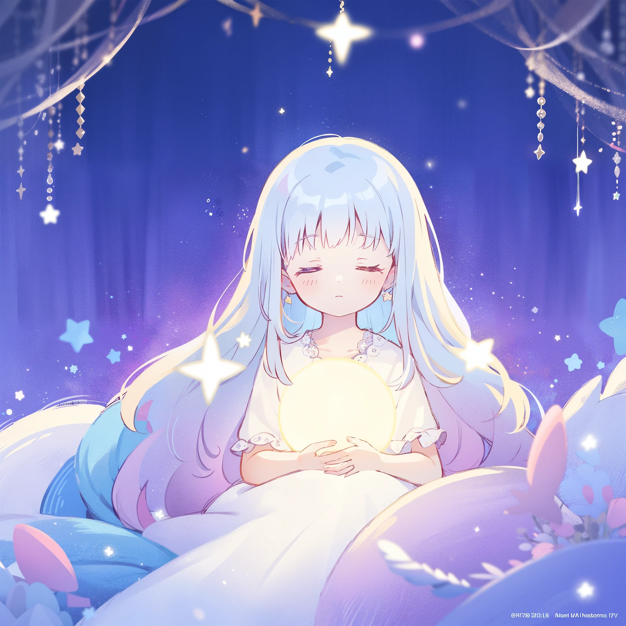 complex background, wishing star background, a woman wearing an ethereal mystical pink translucent dress that reflects the stars, dreamy, peaceful, serene composition, glowing stars, glowing, perfume promo art, mystic, complex drawing, highly detailed, Covergirl brand, promo art, artistic rendition, ethereal, starry night, midjourney style