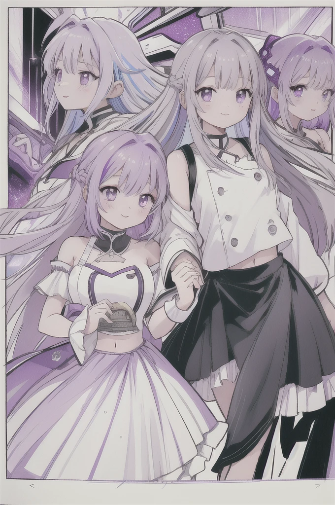1ztsww1、Movie Posters、Inji、A happy couple is holding hands and gazing at each other、highest quality、Masterpiece、Official Art、16K、Super detailedな目、Super detailed、The best composition、Award-winning works、cyber punk、1 girl、solo、Purple Eyes、Long Hair、Twin braids、The top of the head is milky white, and the hair goes down to purple gradation.、Multicolored Hair、Elbow Handbags、bangs、にLong Hair、Bare shoulders、Black Skirt、Gray Hair、dress、smile、Side cut-outs、Covered navel、Cut out the side、Vehicles of the Future、The speed of the vehicle、Purple light afterimage after running、