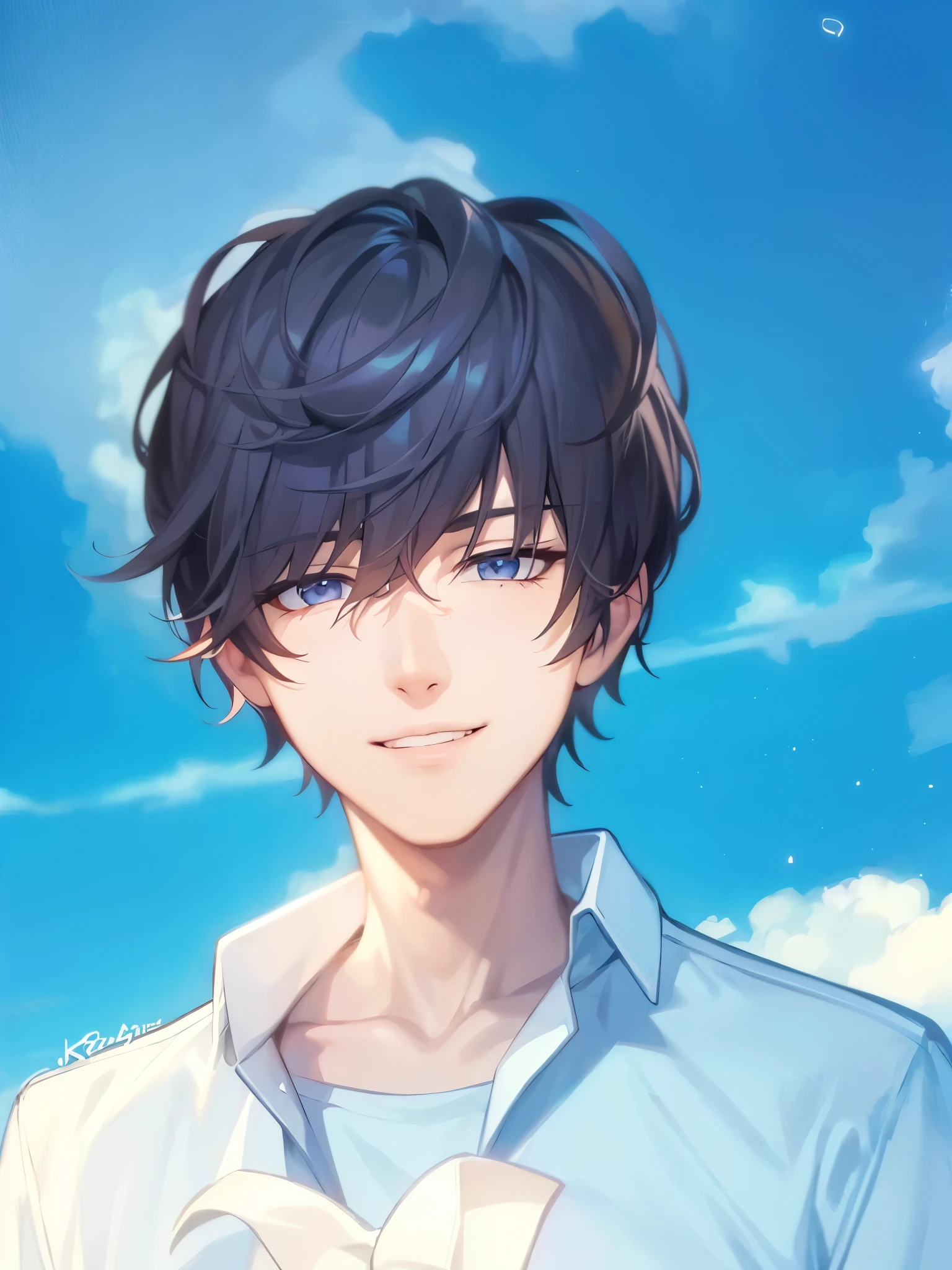 a handsome guy、Serious expression、Cool and beautiful face、Highly Detailed CG Unity 8K Wallpaper, (super masterpiece, Beautiful person, well detailed face polluted smile, It&#39;s photorealistic, Hyperrealistic)Cool and handsome face