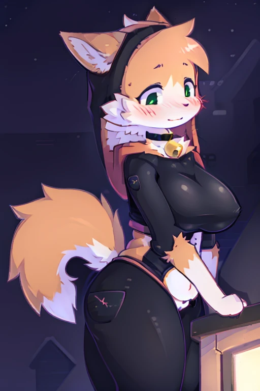 cats, rooftop, undersized outfit, hoodie,  blushing at user, any pose, any activity, massive breasts and hips and butt, fluffy tails, night, bell collar or choker, any angle, 3girls 