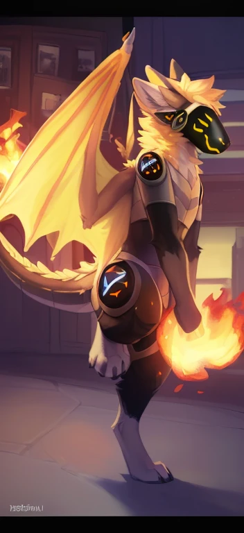 , ((( (( ),(( yellow protogen with dragon wings doing that pose) ,   in a fighting pose with arm out and fire coming out of hand looking at ))) , big chest , day, , sensual, detailed, uploaded to e621, beautiful and detailed portrait of an anthropomorphic , (((male))) uploaded to e621, zaush, foxovh, movie lighting, thicc, alone, detailed, 8k res, hires, detailed eyes, good anatomy, good perspective, towards viewer, by bebebebebe, by sicklyhypnos, by gerkk, by orf, nice hands, perfect hands, happy, romantic, ray tracing lighting, rtx on, By Bebebebebe, by SpiritD, by KOBITOWANI, b est quality, masterpiece, perfect ???????, detai led picture)), 1femboy, 