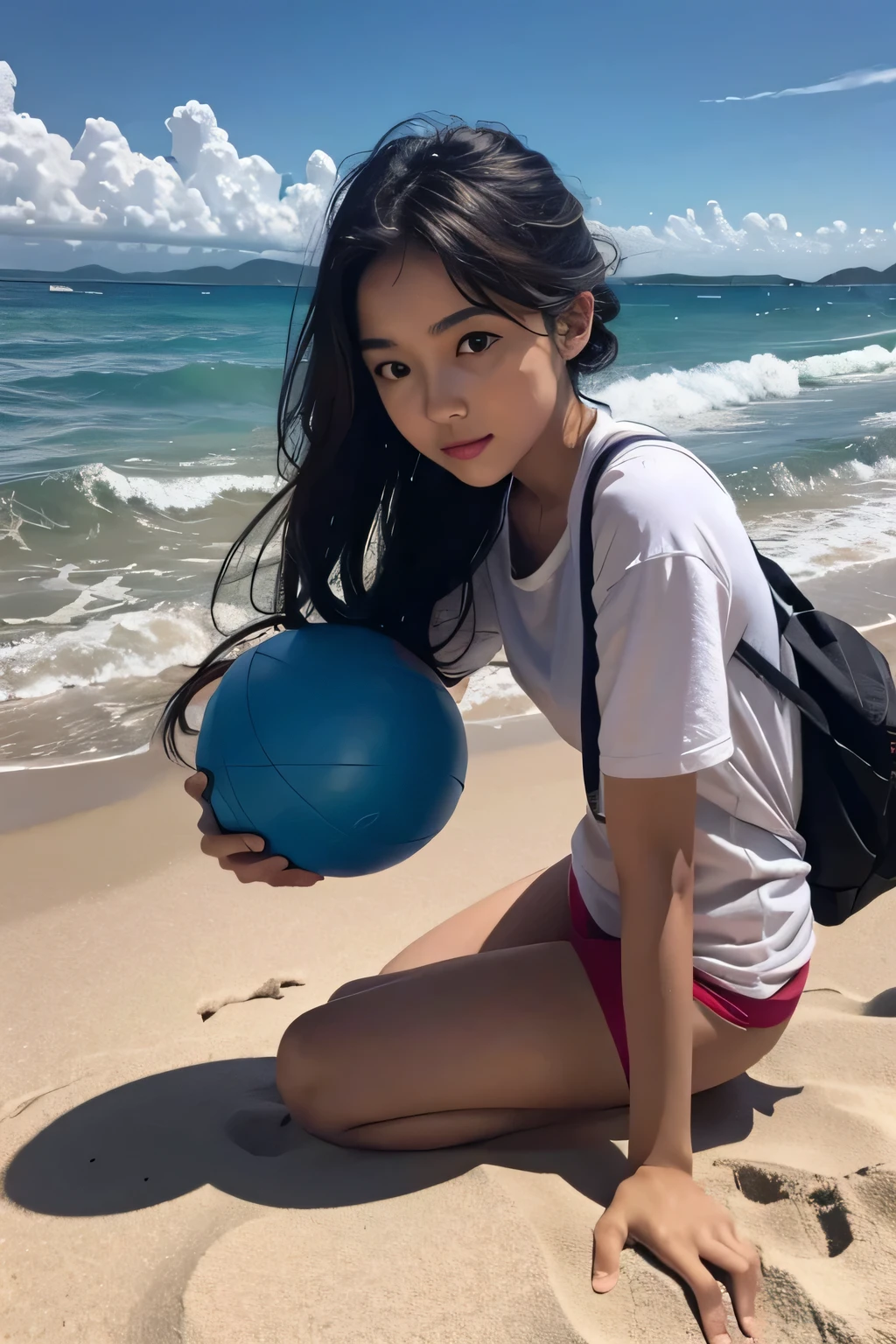 Jugando en la playa