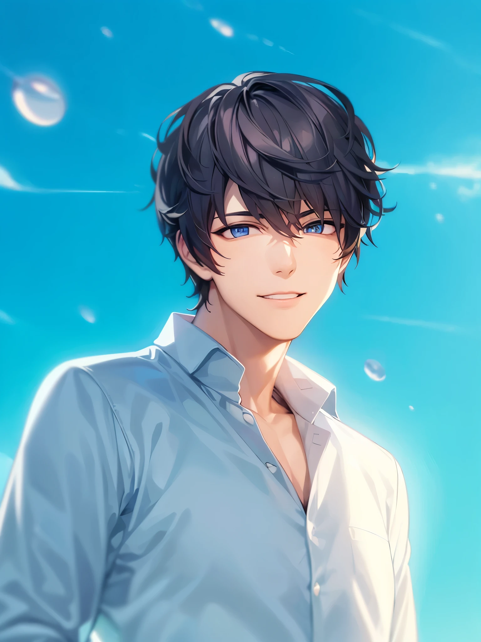 a handsome guy、Serious expression、Cool and beautiful face、Highly Detailed CG Unity 8K Wallpaper, (super masterpiece, Beautiful person, well detailed face polluted smile, It's photorealistic, Hyperrealistic)Cool and handsome face