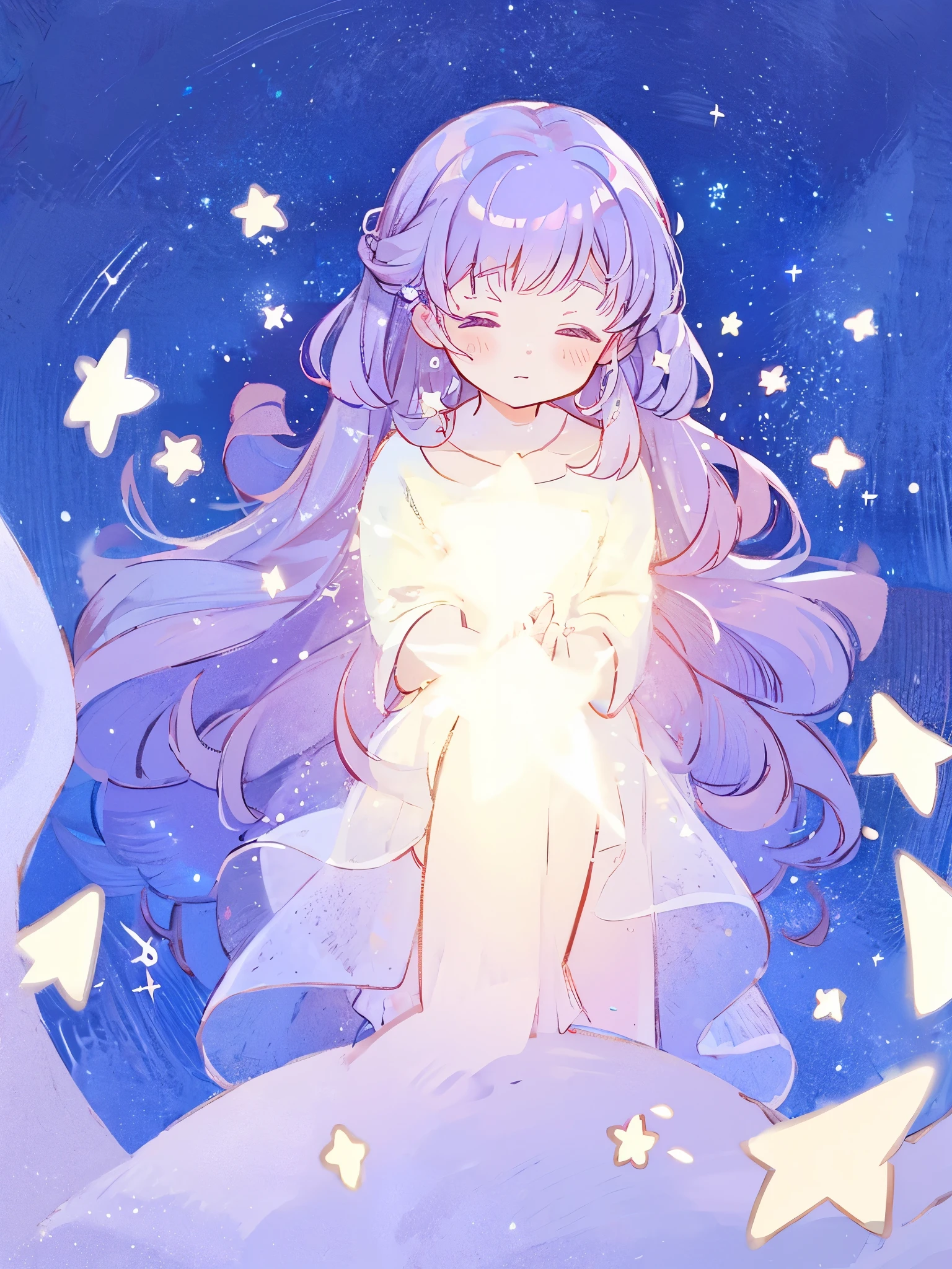 complex background, wishing star background, a woman wearing an ethereal mystical pink translucent dress that reflects the stars, mystic, complex drawing, highly detailed, ethereal, starry night, midjourney style