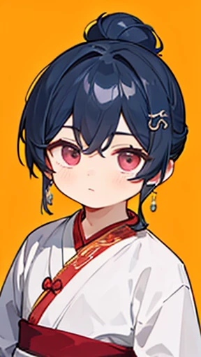 Three Kingdoms、Boy in ancient Chinese costume、Intelligent boy、Looking into the camera、There is a topknot on the head.、Hanfu、Black Hair、Standing and posing with arms crossed
