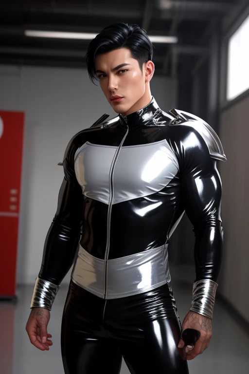 (masutepiece,High resolution,ultra - detailed:1.0),1(Boy,Robot Boy),Perfect male body,Look at the camera,Delicate eyes and delicate face,extremely details CG,Unity 8k wallpaper,intricate-detail,solo person,Detailed face, (Futuristic skin-perfect mesh bodysuit), Best Quality, hands visible, ( Gloves), Beautiful and delicate blue short hair:1.5 , full length shot(fls) , big thighs , big hips , insane details, hyper details , photorealistic , only male , handsome boy , puffy nipples , 16k resolution , ultra-high clarity , hyperrealism, uhd,. K-pop idol , whore , slutty whore , swollen nipples , defeat , grins ,thick thighs, thick hips , male , (((unrealistic wide hips , unrealistic wide pelvis))) ， bare thighs , sexy ,bare hips , epic reality , ultra realism , ultra photorealistic , front view , (((male，male性，only boy , only male))) , (boy ,male) ，manly face , buzz cut hairstyle