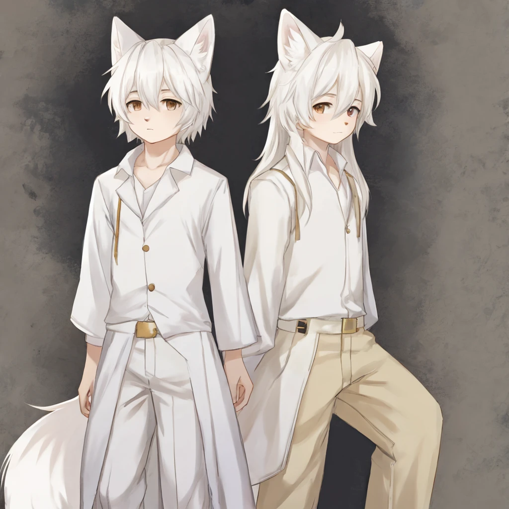 juvenile，White fox ears，Humanity，