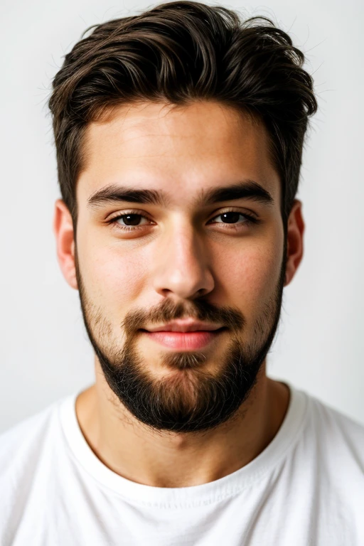 1 boy,Handsome male,Face,beard,White background