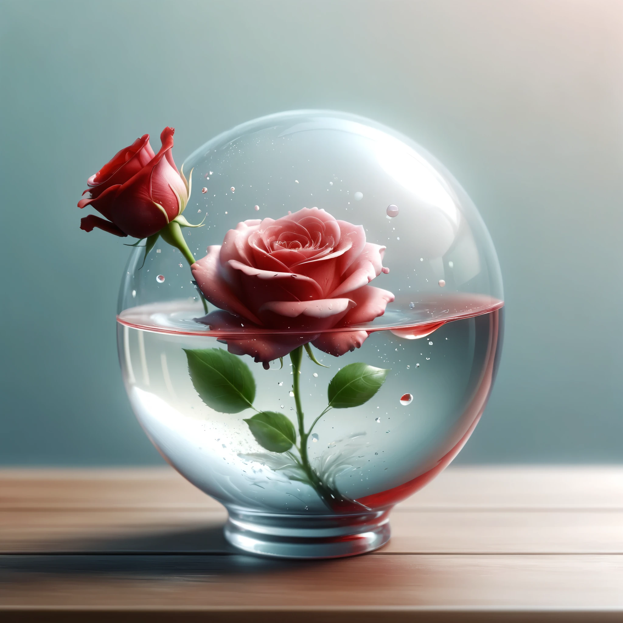 a glass vase with a flower inside of it, 2. 5 d cgi anime fantasy artwork, translucent sphere, red rose, an egg, photo 3d, love, that we would see in the essoldo, shiny reflective surfaces, soap carving, dribbble, easter, breathtaking digital art, lorem ipsum dolor sit amet, by Gerard Houckgeest