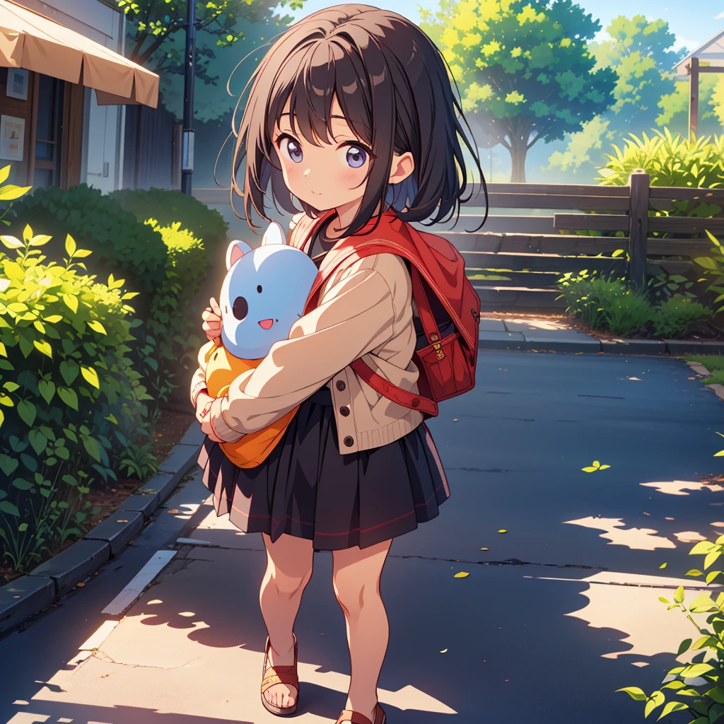 highest quality、Masterpiece、Official Art、The best composition、The best light source、、cute、A baby icostume is carrying a large book that looks heavy.、The way they try their best is very cute.、