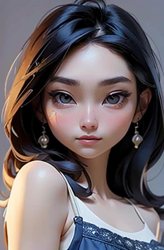 (masterpiece), (8k, best quality, high resolution), (ultra-detailed, realistic), (anatomically correct),
((Portrait)), (Standing), (No background),
(1woman), (looking at viewer),
(A Japanese woman, 30 years old and 155cm tall.),
((Wear a navy blue tunic camisole)), ((A camisole without decoration.)),
(Her impression is pure, clean and kind.),