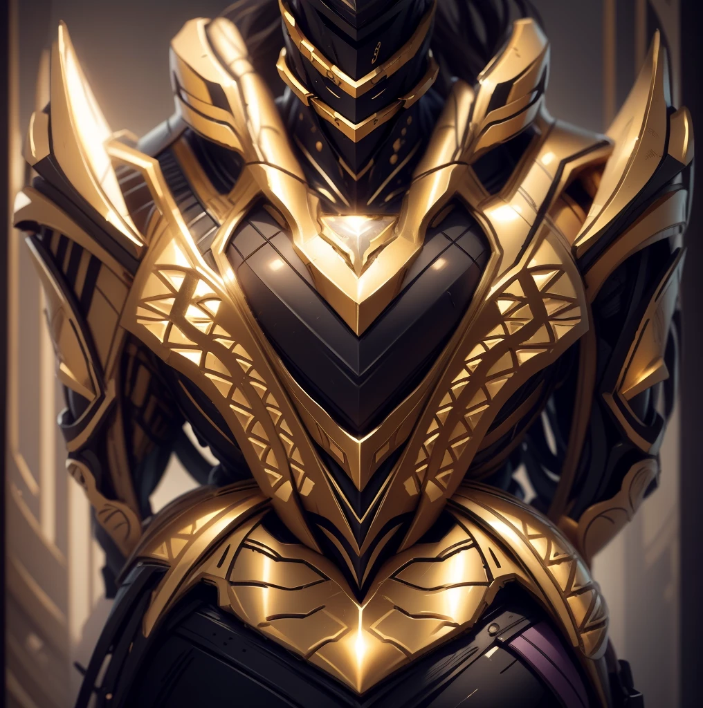 The color changes to gold and purple，Some gold and purple（Ensure its layering and armor texture，There are a lot of mechanical textures，Gold as the main color，Purple as a secondary hue，Appears as a decorative color on the chest）