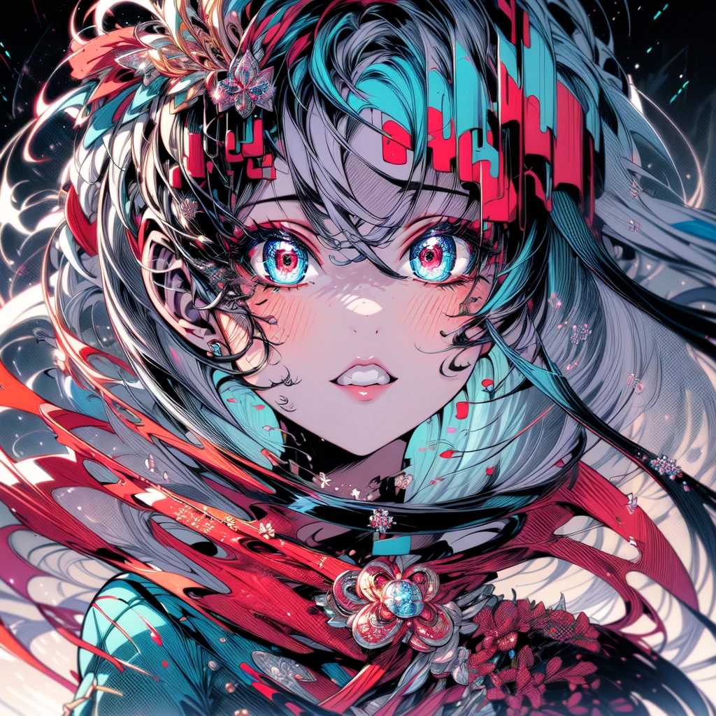 Right 1、(masterpiece、premium、premium、Official Art、Beautiful and aesthetic:1.2)、(1 girl)、Very detailed、(Fractal Art:1.3)、flashy、More detailed、Beautiful expression、Awesome Wallpapers、Detail lighting、Snowflake