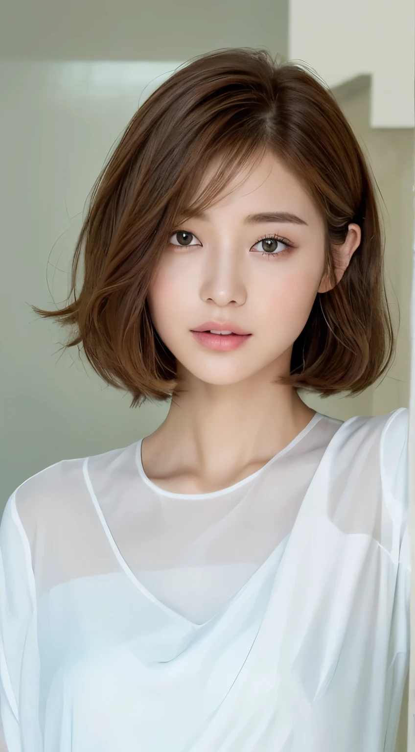 ((top-quality、8K、masterpiece:1.3))、1girl in、Slim Abs Beauty:1.3、She is a woman with a sense of cuteness and cleanliness.、Bob hair is characteristic。
hairstyle on: Her hair is a pretty bob hair.、You can feel the cleanliness and elegance。
Hair color: Her hair color is a natural brown.、It expresses cleanliness and cuteness.。
Skin: Her skin is transparent、Healthy and has radiance。
garments: She wears fashion that complements her cuteness。It is characterized by a clean design and cute colors.。
body type: Her body shape is delicate and has a cute silhouette.、You can feel the cuteness。
This masterpiece is painted in the highest quality、The charm of a woman with cuteness and cleanliness、Cute bob hair and natural brown hair color、And it is brilliantly expressed by the fashion with a sense of cleanliness。