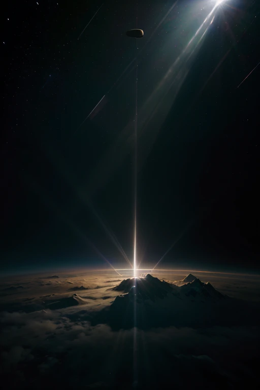 immense space with ray of light