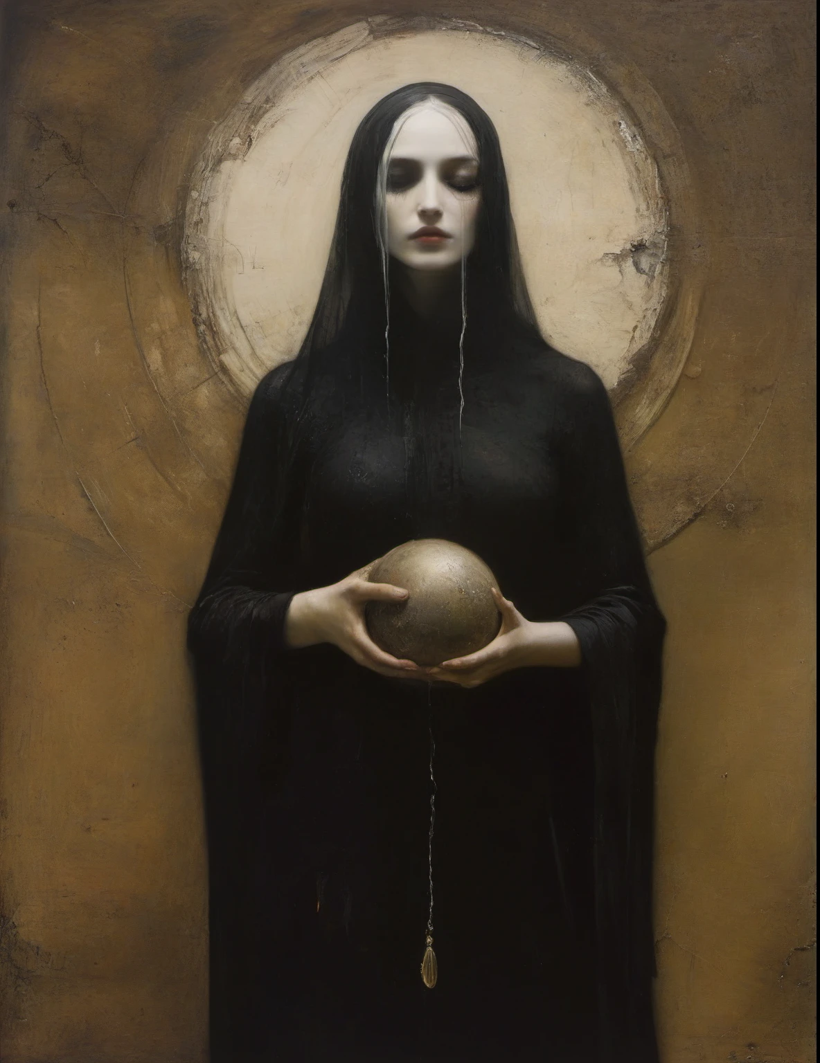 James Gurney, Surrealist art , dream-like, Mysterious, Provocative, symbolic, Complex, detailed,, (Gothic but very beautiful:1.4), (masterpiece, highest quality:1.4) , Nicola Samori Style, I