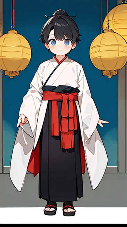 Three Kingdoms、Boy in ancient Chinese costume、Intelligent boy、Looking into the camera、There is a topknot on the head、Long sleeve、Hanfu、Black Hair、Standing and posing with arms crossed、part your bangs in the middle