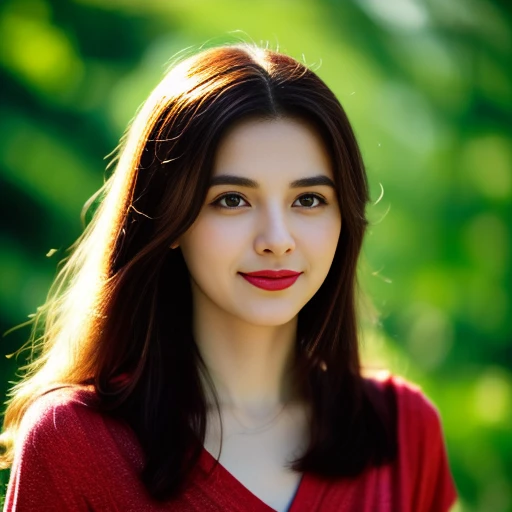 8K images, Shot with a high quality Fuji 45 camera..,000,Raw Photos 45,000,000 pixels,Warm light,) best quality, Masterpiece:1.2), (realistic, photo-realistic:1.37), very detailed,
1 woman,cute, Dark makeup, beauty salon ,) Actions in various postures, alone, red flower, Among nature and in the countryside ,) Beautifully detailed sky,at night, Chest 34 inches", charming smile, wide aperture, Warm light, professional lighting, Sony A7R4, 50 mm sitting lens. ,Beautifully detailed eyes,(Bright red patterned t-shirt, Long hair floats up:1.2),floating hair
