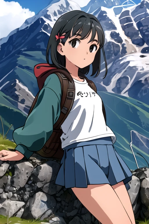 1girl, Subtle details, mini skirt, Mountain hut