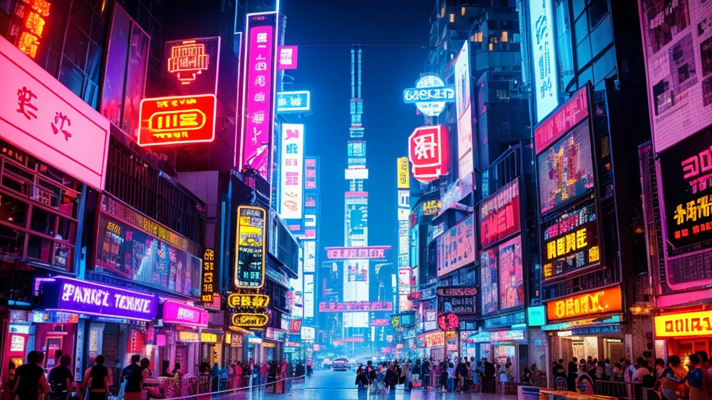 Pixel Games，Set design，Fantastic scene，Cyberpunk Style，Neon color，High saturation，Space City，Lots of signs,temporarily stopped， Pink glow,Chinese style signboard