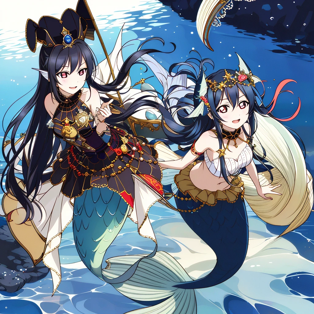 underwater, masterpiece、top-quality、masterpiece、(1mermaid)、(LLChar)、Evil Witch、dark energy、Void、Hollow eyes、(villainous)、Dark Magic、Dark Forest、Negative energy、Hell、Void、stele、A dark-haired、full bodyesbian