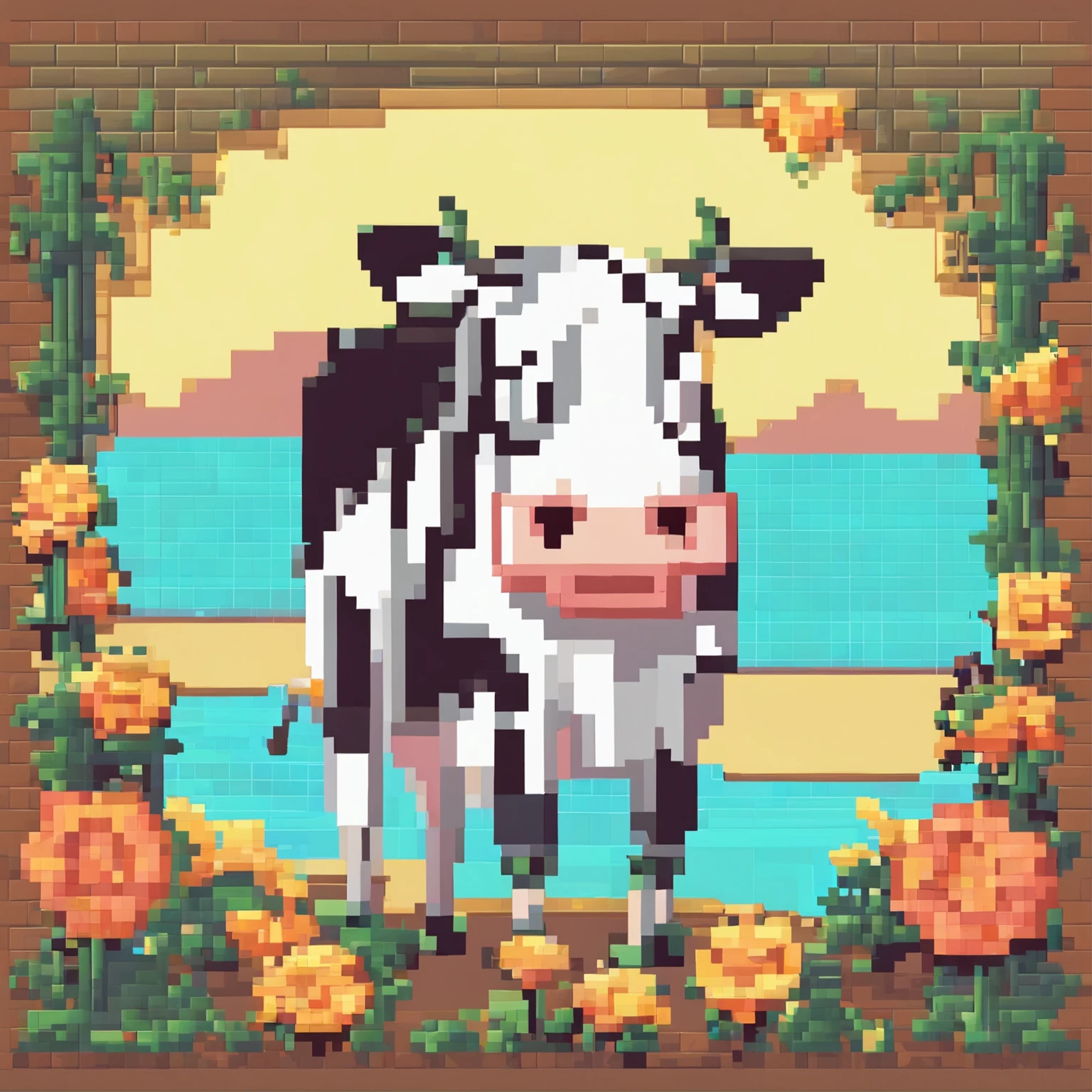 Summer，dairy cow，Pixel