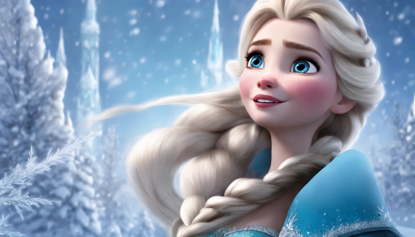 (bestquality, masterpiece), 1girls, Upper body, looking at the audience, frozen, elsa, White background