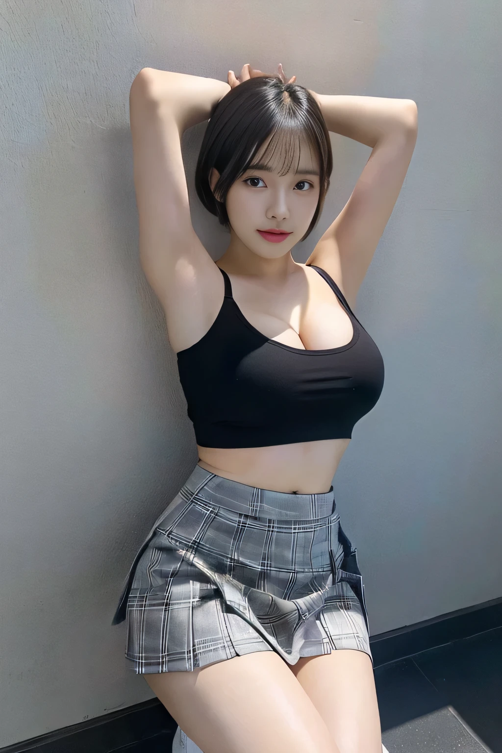 (((mini skirt,Large Breasts,Spread your legs,Amorous))),((Japanese,woman,cute)),(clean,short hair),(highest quality,masterpiece:1.3,超A high resolution),(Ultra-detailed,Caustics),(Photorealistic:1.4,RAW shooting,)Ultra-Realistic Capture,Very detailed,High resolution 16K resolution