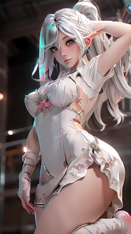 NSFW:1.4、Masterpiece、最high quality、high quality、High definition、High resolution、High detail、Lens flare、Ray Tracing、high qualityのテクスチャー、high qualityの影、Beautiful details、Detailed explanation、Detailed texture、Realistic facial expression、Realistic and colorful、Delicate、Cinematic Light、Side light、Sharp Focus、(1 Female:1.3)、(Intricate detailakeup、Pure Eros Face_v1:0.5)、(Details Beautiful delicate face、Detailed beautiful delicate eyes、Perfect Facial Proportions、Detailed skin、Charm、Detailed chest、Large upward-facing breasts)、(See-through)、Wet、slender、sexy、Underboob、High Leg、V-Cut、Hatsune Miku、Fancy Twin Tails、Beautiful bangini skirt、(high slit)、Knee-high、Cyberpunk Boots、White shirt、tie、Headphones、Cyberpunk Sleeve Removal、Cyberpunk Belt、Cyberpunk City、Full body photography、Low - Angle、Condescending Gaze、Raise your knees、(Take a deep breath、Work on this image step by step)