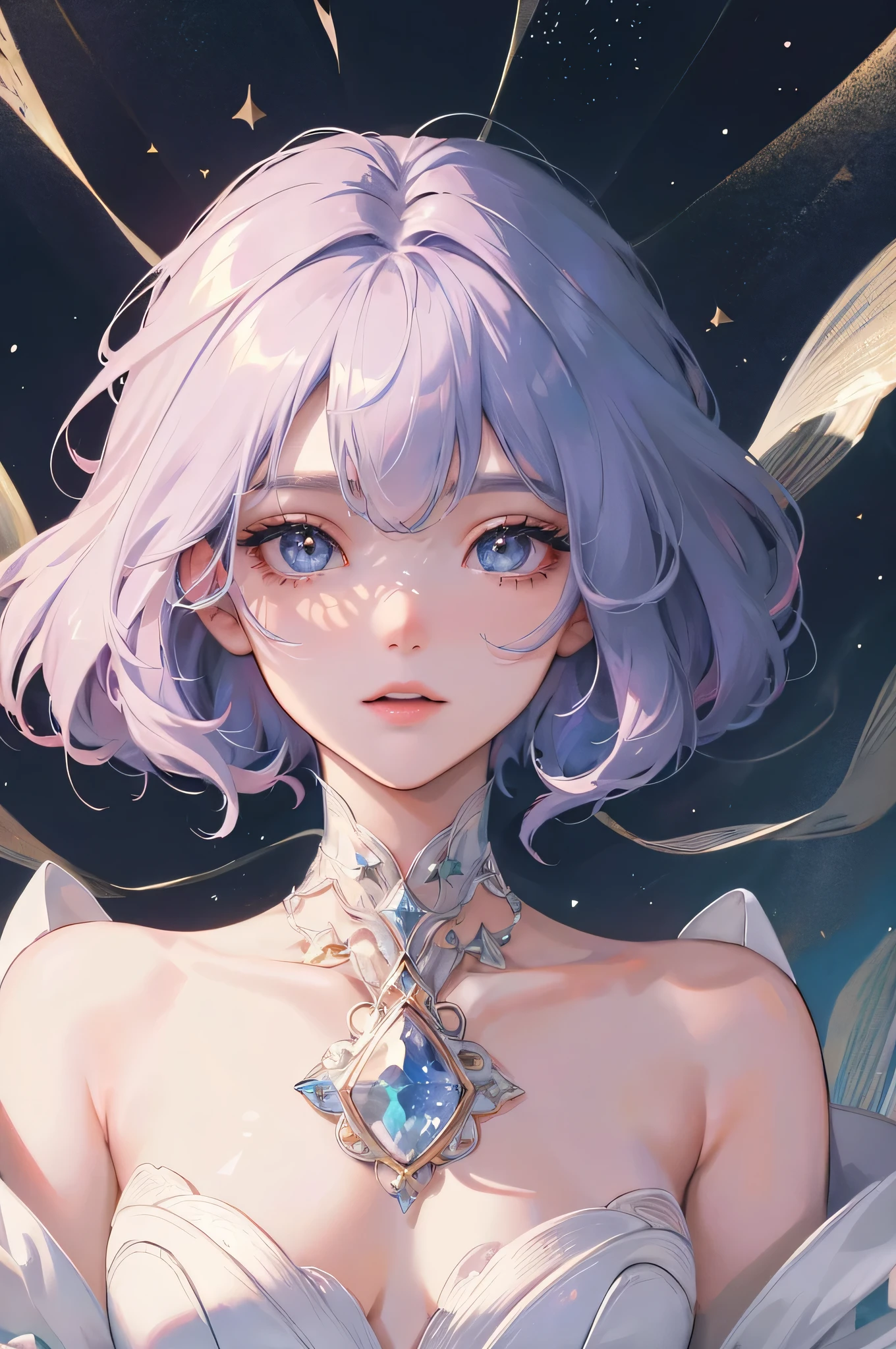high high quality,tmasterpiece,Delicate facial features,Delicate hair,Delicate eyes,Girl's eye details,Long eyelashes,gem-like eyes,Crystal texture,Glazed texture,Onyx texture,Bright,glitters,high light,Gradient,Iris gradient,beautiful pupil,There are rivers of stars in the eyes,Highly detailed,high-definition picture quality,Bright colors,Depth of field effect,Star background,8K high quality detailed art(Delicate facial portrayal)(Fine hair depiction)(highest quality)(Master masterpieces)(High degree of completion)(a sense of atmosphere)8k wallpaper,tmasterpiece,Best quality at best,ultra - detailed
