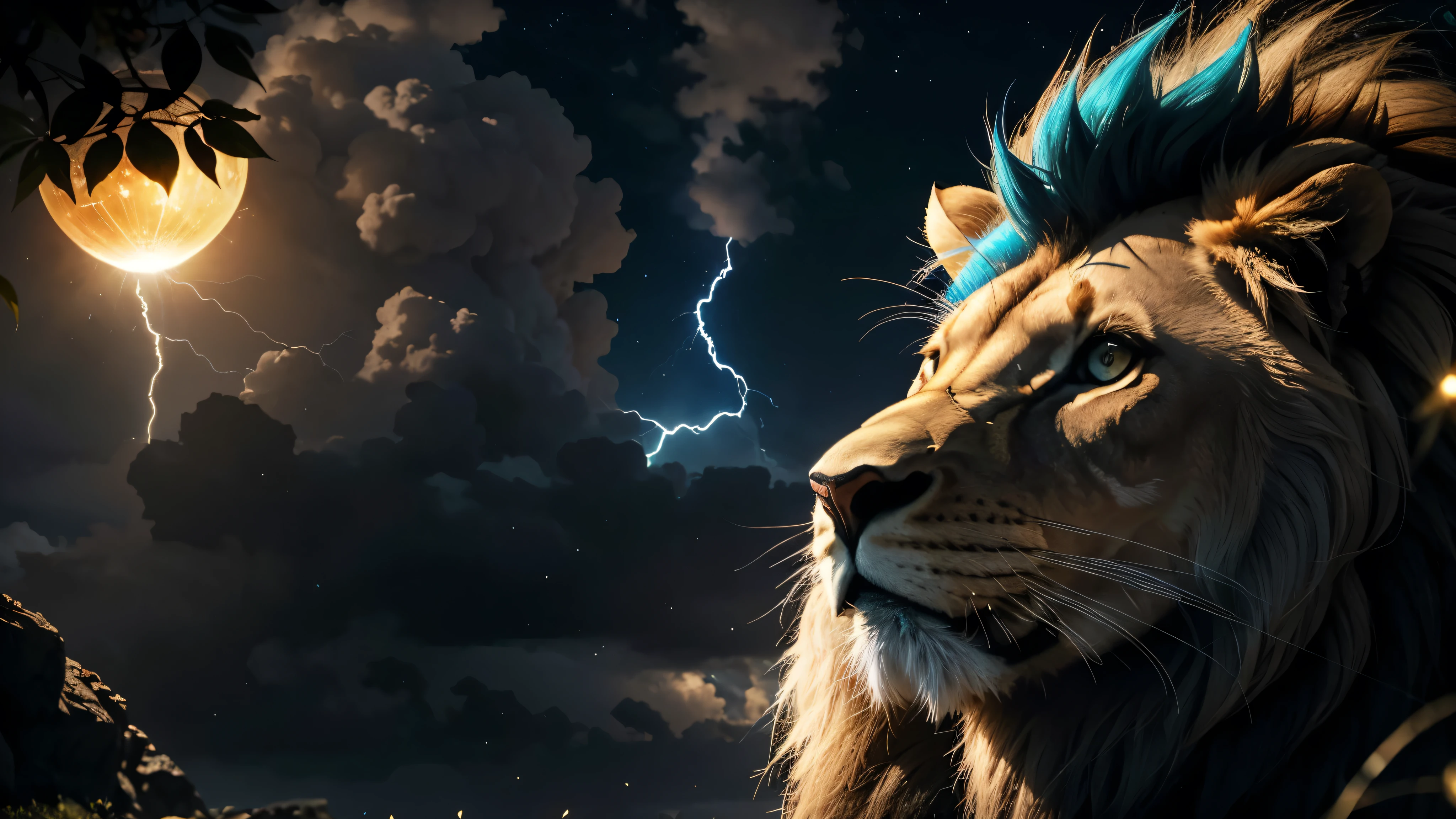 Lion, Divine Lion, naturais, Parafusos Azuis, Thunder Azul, fogo azul, Realistic fogo azul, thunder realistas, Electrical Screws, realista detalhado 8k, Detailed Realistic 16k, Detailed realistic lion, Detailed thunder realistas, fogo azul Realistic 8K, Stars, Star Light, Sun Light, Cores fotorrealista 8K, Cores Detalhadas 8K, Nitidez fotorrealista 8K, Fotorrealismo ULTRAHD, Divine fogo azul, thunder Divine Electric Blues, Sombras fotorrealistas 8K, Textura fotorrealista, Natureza, heavens, celestial, sky night, beauty sky, Noite, majestoso, majestoso Lion, majestoso Sky, Naturalmente Elegante, thunder, Sky thunder, Divine Thunder, Linda, dourado, luz das estrelas, Parafusos Celestiais, Eletricidade Azul, Parafusos Azuis, Rendering, fotorrealista, UltraHigh definition, 4k, texturasdetalhadas, Thunder, sombras detalhadas, cores detalhadas, Natureza Linda, Grande Divino, contraste detalhado, Contraste realista, high resolution, cores detalhadas, fogo, eletricidade, divina criatura, 8K, Realista detalhado, 16k, 8K, High definition, contraste detalhado, Contraste realista, high resolution, cores detalhadas, fogo, eletricidade, divina criatura, 8K, Realista detalhado, elegante,