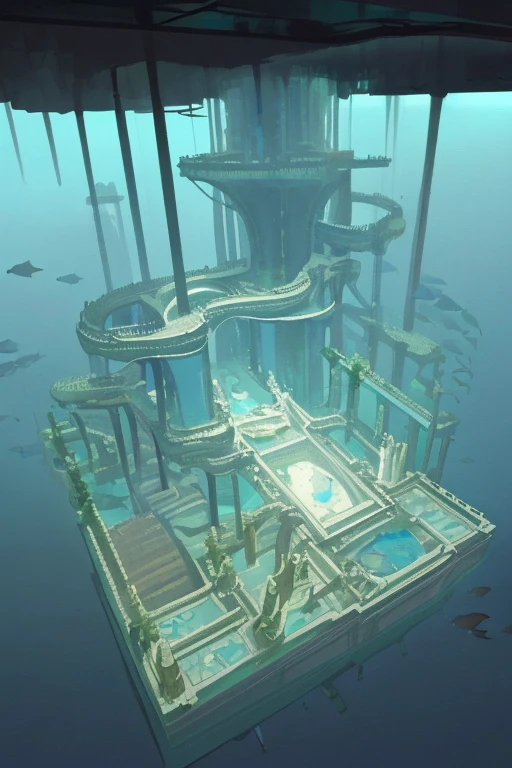 Aquatic imperial city at the bottom of the sea