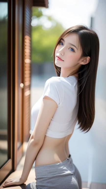8ก, Masterpiece, best quality, realistic, very detailed, 1 woman, healthy body, realistic skin texture, ,staring at the viewer,,(น้องสาวshyุ 20 ปีแห่งราชวงศ์ที่เป็นผู้ใหญ่), (red lips), sit, shyไลเนอร์ที่คมชัด, shyแชโดว์บลัชออนพร้อมขนตาหนา, Very delicate and beautiful,Flat stomach,,Let's have a six-pack.,The legs are strong and muscular.., (Tap the nipple), (scharming smile), Facing the audience, Show your fullest self. ((shirt, openly, Chest groove, underboobs, under)) , Sexy Pants, Jeansorts were torn., Expose the skin., Open your stomach wide., open thigh high, movie light, Broad shoulders, deep throat, good eyd face, The face was bright...., During the day, Outdoor coffee shop in the background, full body close up, standing on an electric pole, Beautiful tattoos,small belly cake