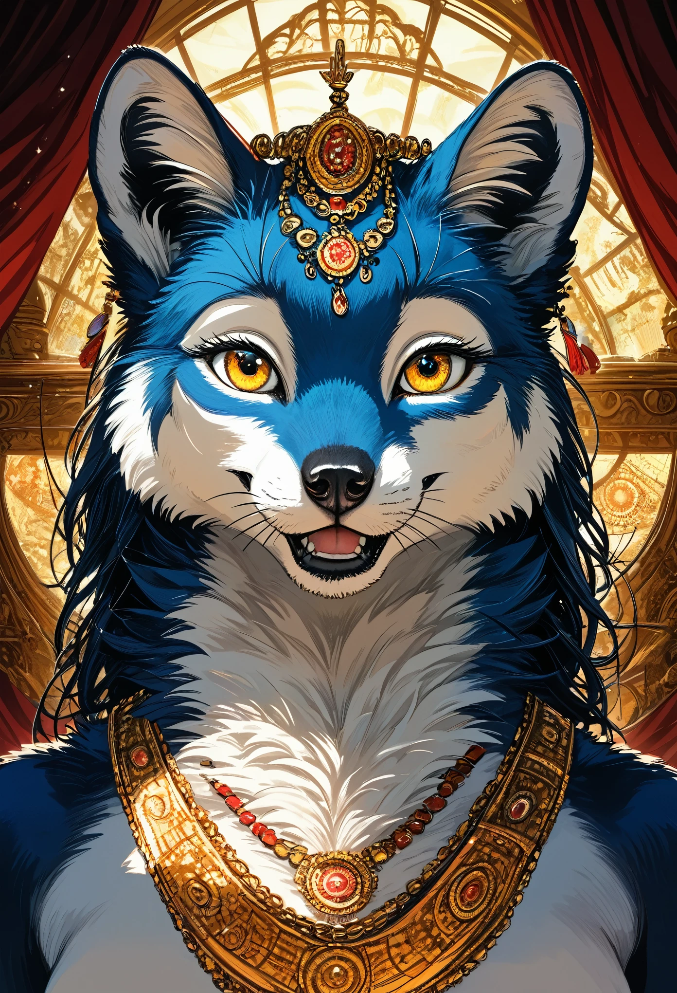 top quality, best quality, High-quality illustrations, masterpiece, super high resolution, detailed background, detailed background, The Arabian Nights' Entertainment, turkish lamp, absurdres(highly detailed beautiful face and eyes)perfect anatomy, expression, good lighting, cinematic shadow(kemono, furry anthro),