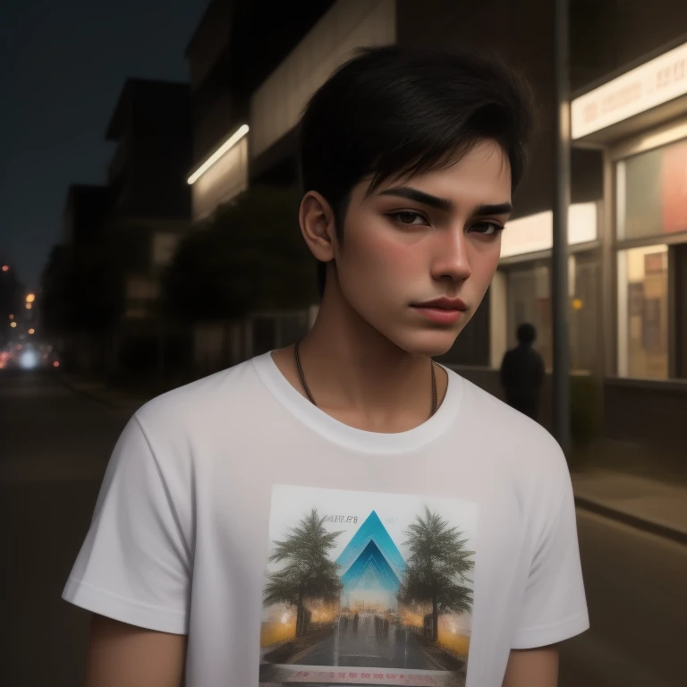Young man Arav stands on the side of the road at night., Rick Dai, Portrait in the middle of a shot, It's still an 80's Asian neon movie., Andrew Thomas Wang, Asian man, Handsome Chad Chin, Lee Madgwick & Liam Man, Damian Tran, Inspiration from Liam Wong, Reuben Wu, Portrait of Jughead Jones, Intense flash shots at night, Street Photos