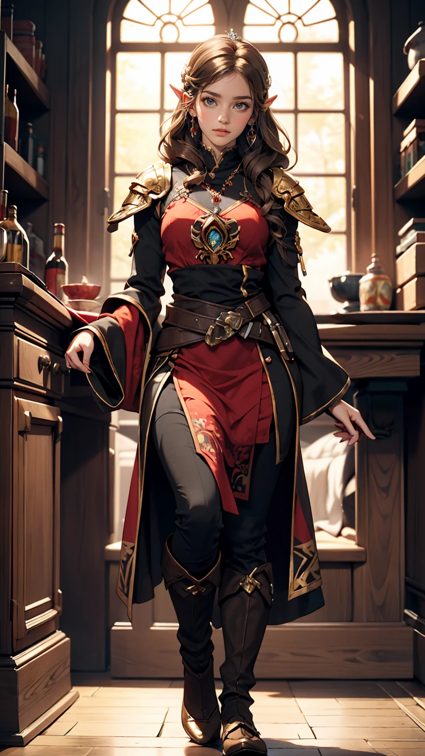 Princess Zelda full body shot, Brown Hair, blue eyes, Dressed as an Assassin&#39;s Creed Assassin, white+In gold、whiteいマスクと金色のディテールが施されたフード, XL Bust, Using the Wrist Blade. background: Renaissance city. Unreal Engine 5, anime, anime style, masterpiece, Well drawn eyes, Well-drawn faces, 細部までWell drawn eyes, 細部までWell-drawn faces, 8k, Light and shadow effects.
