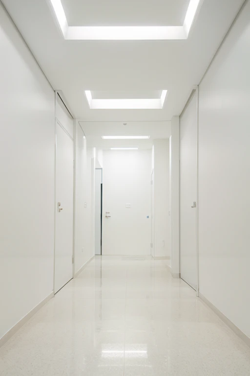 Pure white room，modern environment，Standing full of peoples