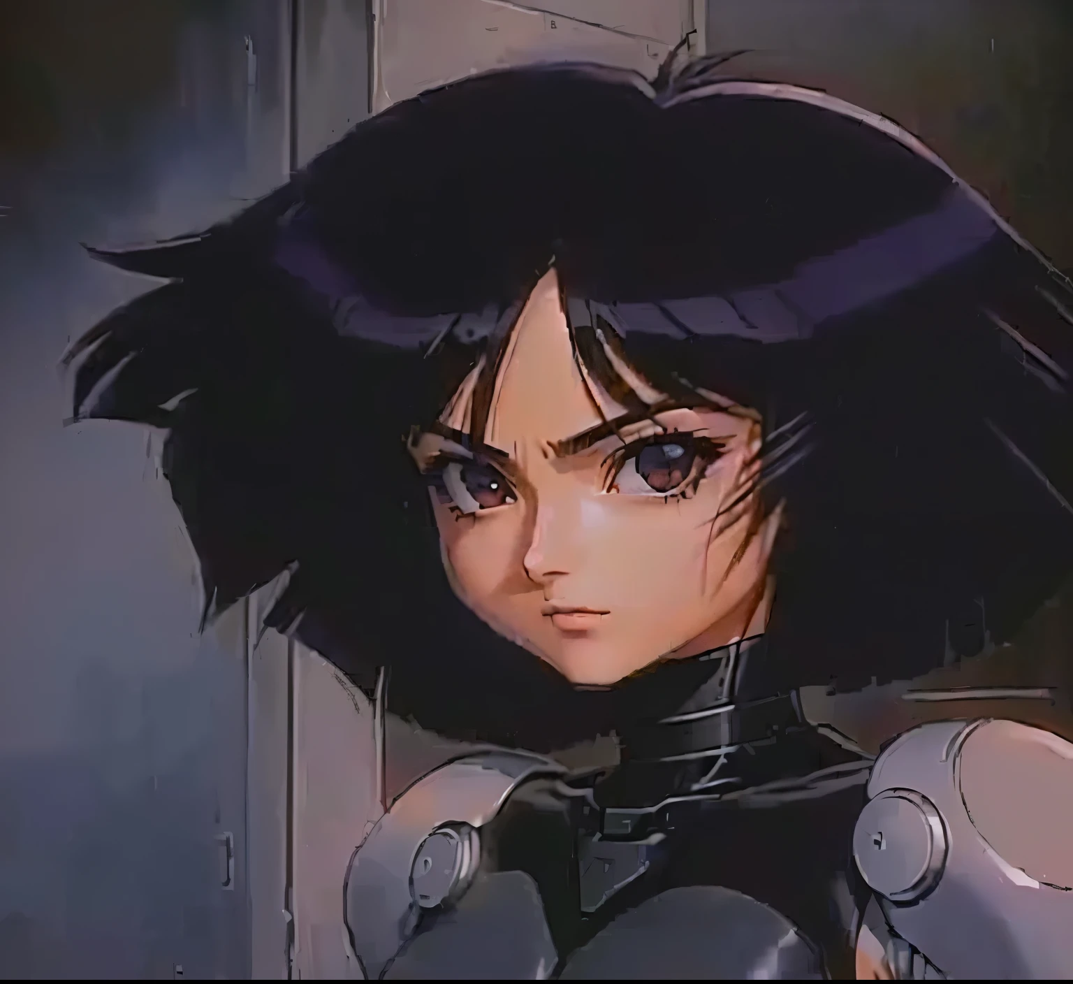 a close up of a woman with a black hair and a black top, battle angel alita, 80s anime ova style, fubuki, gainax anime style, battle angel, 1980's anime style, motoko kusanagi, in the art style of 8 0 s anime, misato katsuragi, 8 0 s anime art style