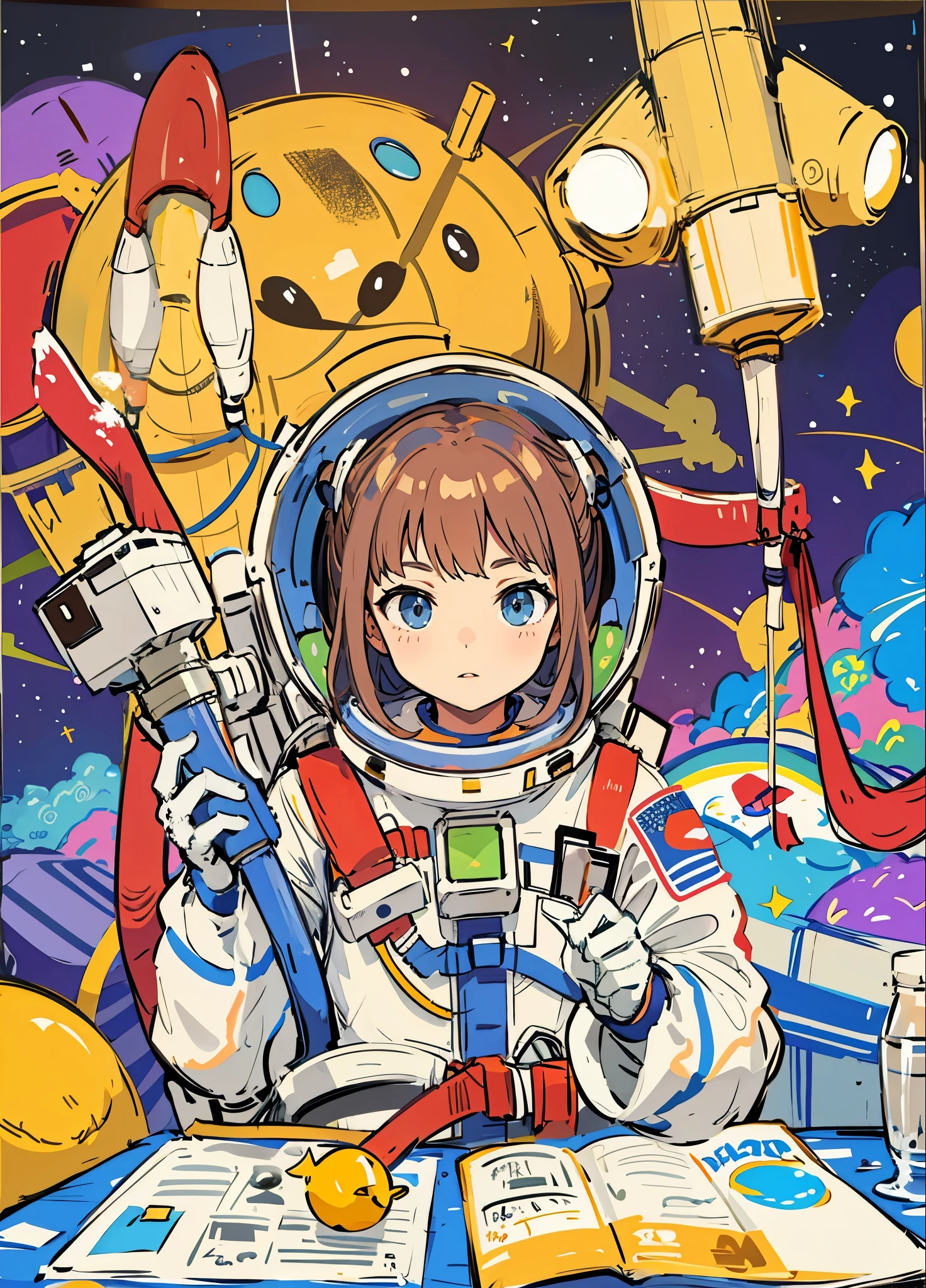Space aerospace rocket astronaut planet satellite