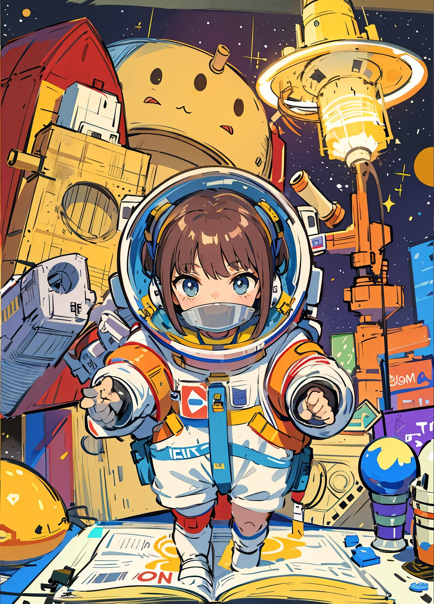 Space aerospace rocket astronaut planet satellite