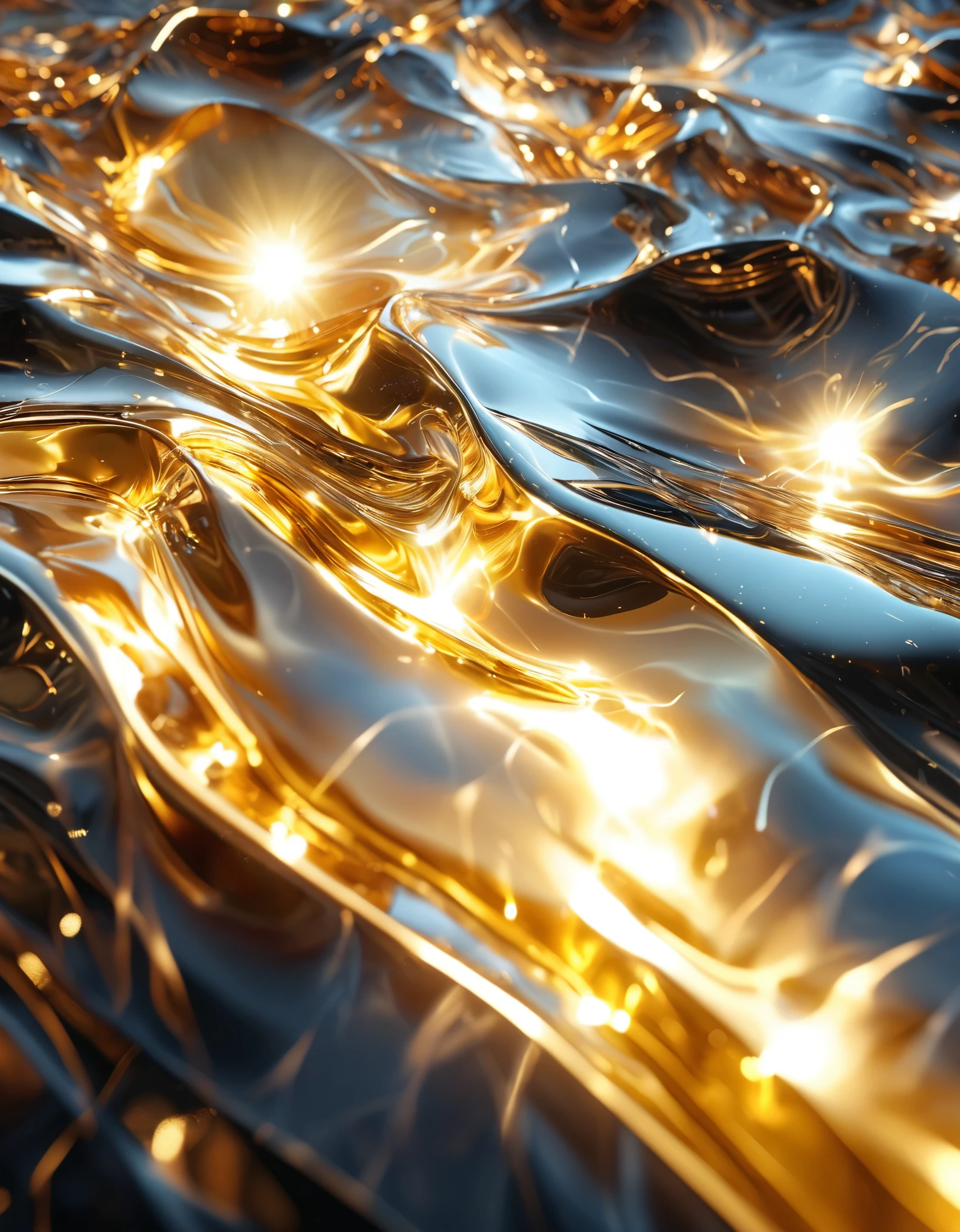 a highly reflective and shiny liquid metal sculpture, ethereal lighting, dramatic contrast of light and shadow, black and gold，3D render, (best quality,4k,8k,highres,masterpiece:1.2),ultra-detailed,(realistic,photorealistic,photo-realistic:1.37),HDR,studio lighting,physically-based rendering,extreme detail description,professional,vibrant colors,dramatic lighting,cinematic,futuristic,metallic,procedural,abstract