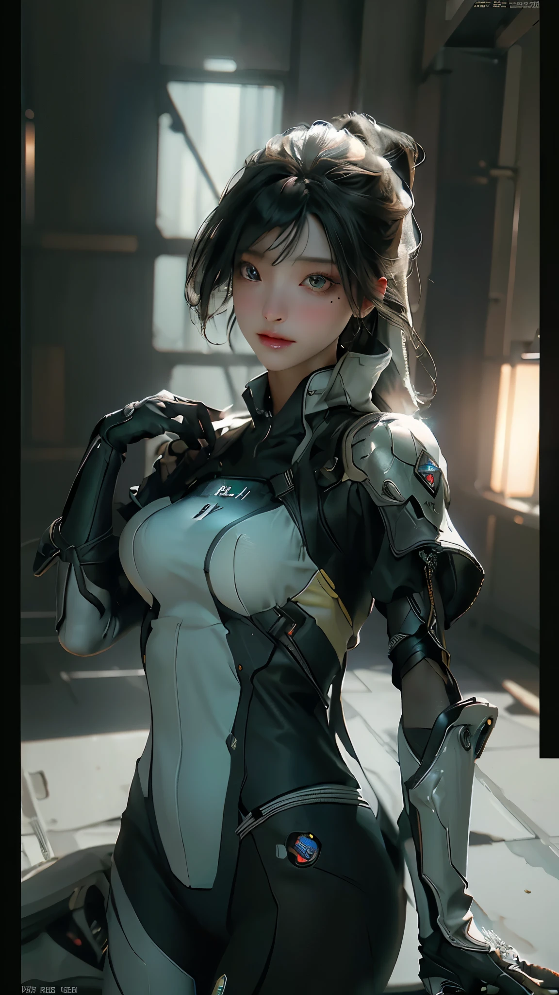 ((Best quality)), ((masterpiece)), (detailed:1.4), 3D, an image of a beautiful cyberpunk female,HDR (High Dynamic Range),Ray Tracing,NVIDIA RTX,Super-Resolution,Unreal 5,Subsurface scattering,PBR Texturing,Post-processing,Anisotropic Filtering,Depth-of-field,Maximum clarity and sharpness,Multi-layered textures,Albedo and Specular maps,Surface shading,Accurate simulation of light-material interaction,Perfect proportions,Octane Render,Two-tone lighting,Wide aperture,Low ISO,White balance,Rule of thirds,8K RAW,