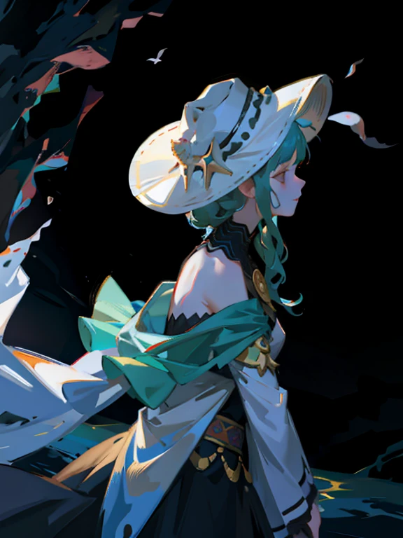 girl with a sea cone hat snail