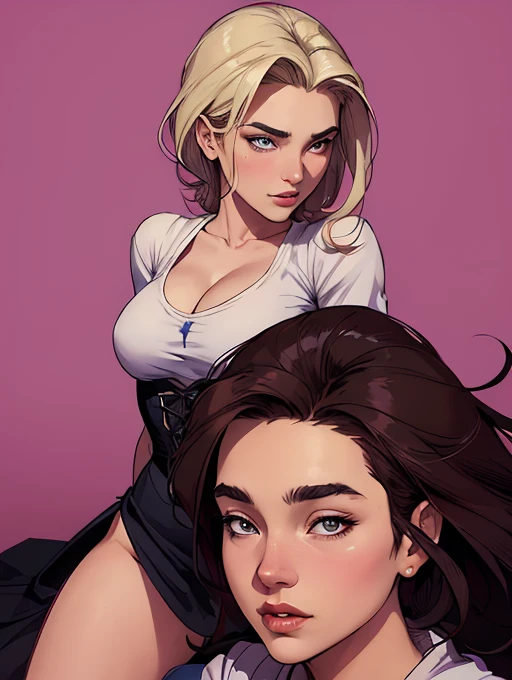 Personagens GTA estilo artgerm femininas Yvonne Strahovski estilo de desenho animado:1.2), Woman from Southern Brazil Drawing Art Gaucho Artline white background woman Cartoon image of a woman , roupas sensuais , garota super valente destemida , Ilustra??o estilo desenho animado, estilo de arte dos desenhos animados, estilo de arte dos desenhos animados, digital illustration style, design de personagens altamente detalhado, arte digital detalhada fofa, City fan art, design de personagem retrato, beautiful digital illustration, retrato de alta qualidade, arte em quadrinhos, retrato do design do personagem, Busty without clothes and medium breasts female character two girlfriends Beautiful character pose in dynamic pose two women together Yvonne Strahovski on the left and together with Jennifer Connelly on the right with a symmetrical body with a corset and beautiful breasts, corpo bem definido, delicado e sensual, estilo de desenho animado, digital illustration with each other artgerm style Angelica - Fate/Kaleid Liner Prisma Illya cartoon style digital illustration colorful background diverse attractive woman sesy beautiful female symmetrical breasts beautiful breasts in cartoon style digital illustration art, melhor qualidade,Cartoon style digital illustration style Jill Valentin resident Evil (papel de parede extremamente detalhado da unidade CG 8k), (melhor qualidade), (best illustration), (melhor sombra), absurdos, Realistic lighting, (abismo), lindo brilho detalhado, arte de , Cartoon style digital illustration style artgermstyle Cartoon style digital illustration GTA uma imagem de desenho estilo Cartoon estilo ilustração digital estilo GTAanimado de uma mulher em um top de biquíni e calças pretas, Senna do League of Legends, artgerm extremamente detalhado, arte digital detalhada de anime, ashé, fanart requintada altamente detalhada, Estilo Artgerm, cushart krenz arte chave feminino, princesa de cabelos loiros, fanart best art station, deusa loira, estilo de arte de fantasi