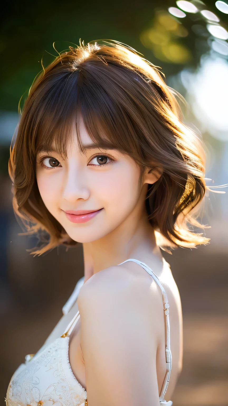 (8k, RAW Photos, highest quality, masterpiece: 1.2), Very detailed, Super Resolution, (Genuine, Genuine photos: 1.37), Portraiture, High-resolution RAW color photos, Professional photos, Very detailed and beautiful, Very detailed, 8k wallpaper, Amazing details, Large file size, Official Art, Very detailed CG Unity 8k wallpaper, Very detailed beautiful girls, Very detailed facesHighly detailed eyes, Very detailed skin, Very detailed fingers, Very detailed鼻, Very sophisticated mouth, Perfect Anatomy, Very detailed background, Very elaborate clothing, One Girl, (18:1.2), Teen, cute girl, Famous idols of Japan, cute, Genuineistic body, , White skin, Glowing Skin, the body is slim, Handsome body, Brown Hair, length, Curly Hair, (Blunt bangs:1.2), smile, cute, like々Shii, Cute face, Realistic Face, Delicate eyes, Saggy eyes, Looking into the camera, Cowboys photographed from above, Front Face, Standing posture, Beachside, Dynamic Lighting,length legs，White Sandals，Pareo,