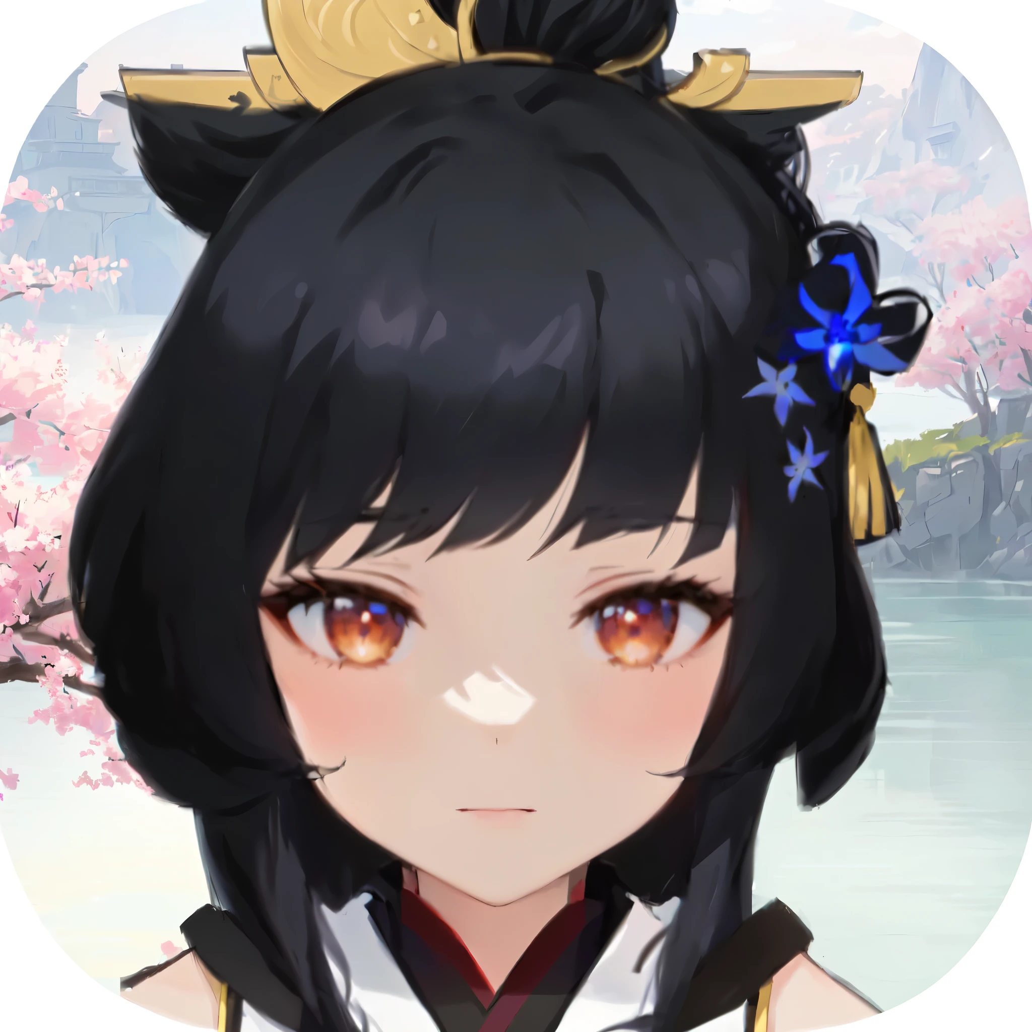 Anime girl with black hair and blue bow in front of the lake, Ayaka Genshin Impact, Onmyoji portrait, Ayaka Game Genshin Impact, anime Deadly, Onmyoji, Azur route style, Genshin Impact Characters, Zhongli in Genshin, Deadly, Shikami, Keqing from genshin impact, black hime cut hair