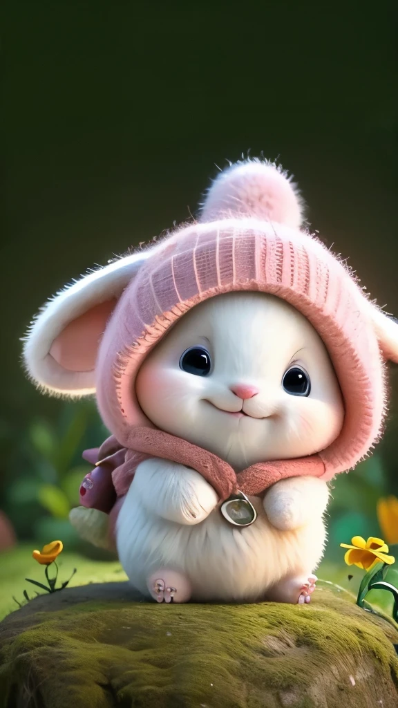 Cute little hamster, smiley, by Pixar, Furry art, anime, Pink Chinese antique style