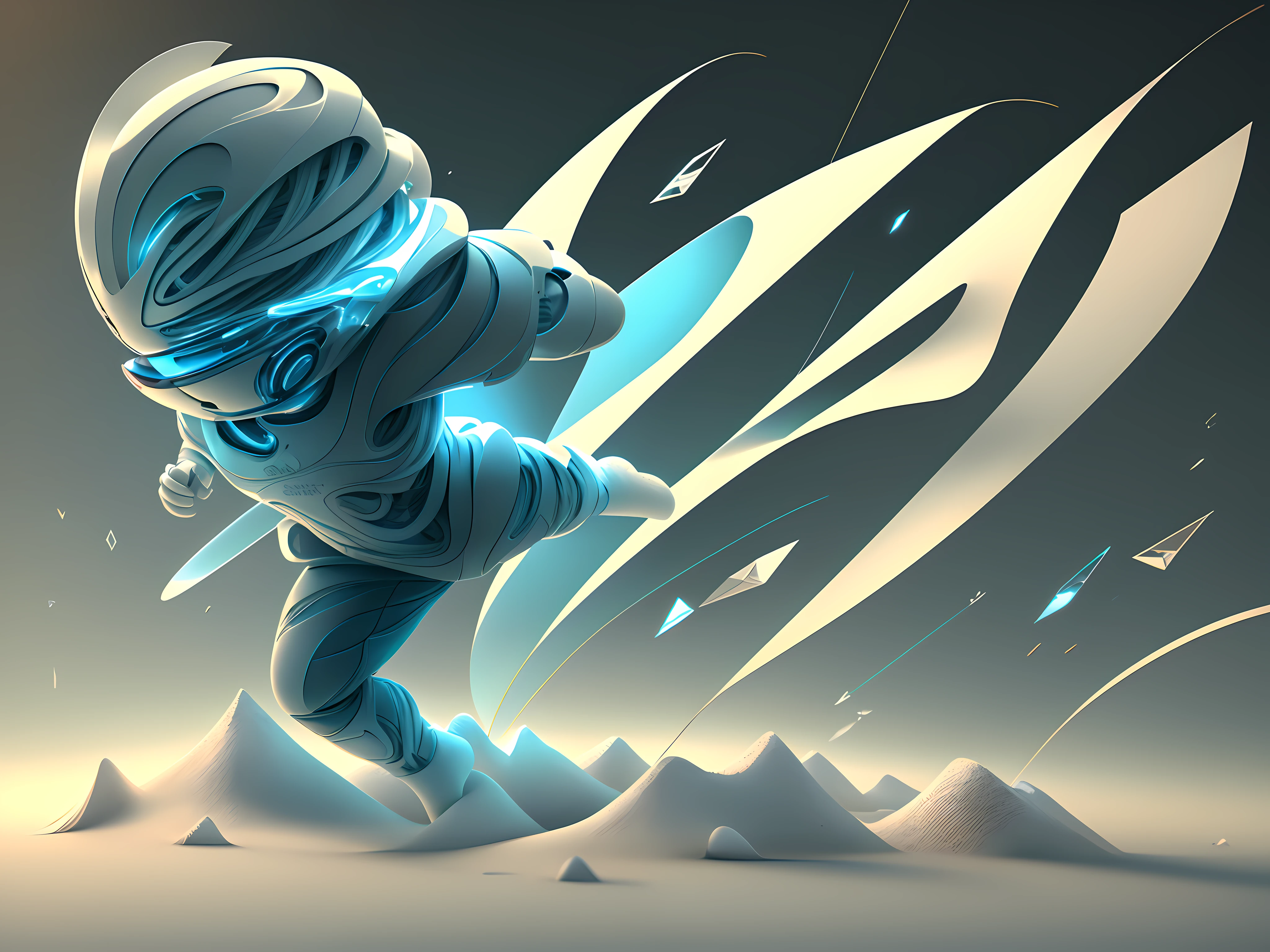 sense of science and technology,Three-dimensional 3D logo design with human running elements