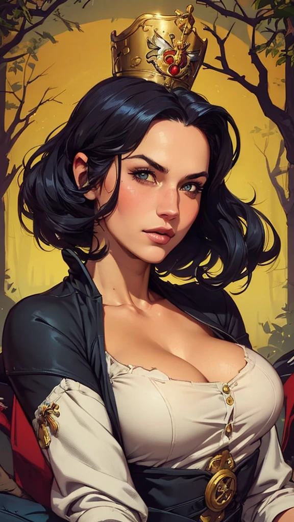 Cartoon style digital illustration style GTA digital style, estilo atompunk design de personagens altamente detalhado, arte digital detalhada coragem, Forest fan art, Design de personagens de retrato, beautiful digital illustration, retrato de alta qualidade, Arte em quadrinhos, mulher jovem cabelo com transas lindas . Queen Anna of ArendelleBeautiful lined eyes Medium large bust and wonderful sexy clothes. image expression of sexual desire from waist to head illustration Queen Anne of Arendelle atompunk style Fallout 4 style pose playboy magazine with beautiful breasts without clothes wonderful breasts